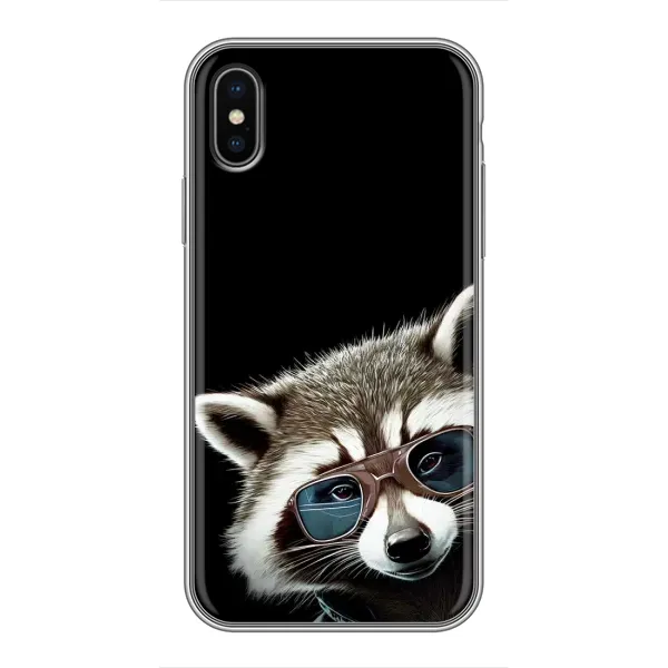 Чехол с рисунком «Стильный Енот» для iPhone X Чехол с рисунком «Стильный Енот» для iPhone X
