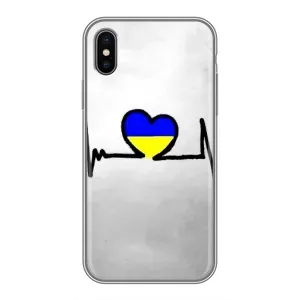 Силиконовый Чехол на iPhone X (Я-Украина) (Украинская кардиограмма)