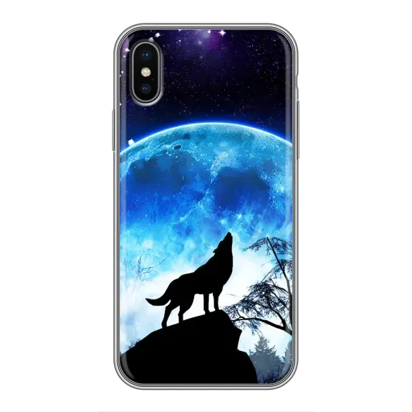 Чехол с рисунком «Воет на луну» для iPhone X Чехол с рисунком «Воет на луну» для iPhone X