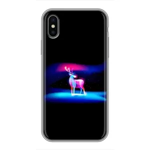 Силіконовий бампер з картинкою звірів для iPhone X (Яскравий олень)
