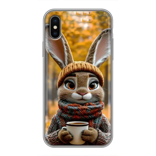 Чехол с рисунком «Зайчик с кофе» для iPhone X Чехол с рисунком «Зайчик с кофе» для iPhone X