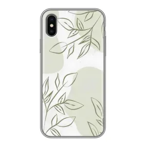 Чехол цветочный дизайн для iPhone X (Зелёный дизайн)