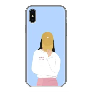 Силиконовый Чехол на iPhone X с картинкой Стильных Девушек (Желтая кепка)