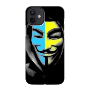 Чехол с Украинской символикой на Айфон 12 Мини (Анонимус патриот)