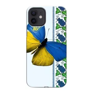 Чехол с Украинской символикой на Айфон 12 Мини (Бабочка)