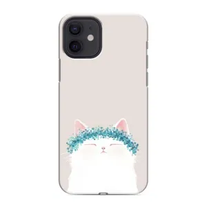 Чехол на тематику: Коты для iPhone 12 mini (Белый котик)