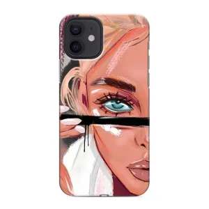 Силіконовый Чохол на iPhone 12 mini з картинкой Модных девушек (Дівчина та вії)