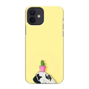 Бампер для iPhone 12 mini с картинкой "Песики" (Кактус на голове)