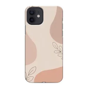 Чехол цветочный дизайн для iPhone 12 mini (Коричневый фон)