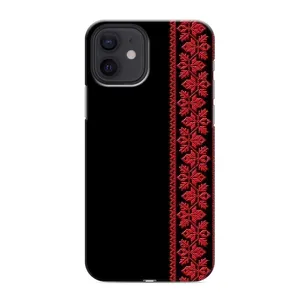 Силиконовый Чехол на iPhone 12 mini (Красная Вышиванка)