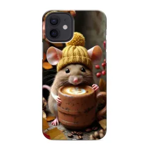 Печатный чехол «Зверята с кофе» для iPhone 12 mini (Мышка с кофе)