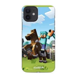 Чехлы для iPhone 12 mini (Персонажи Майн Крафт) (На коне)