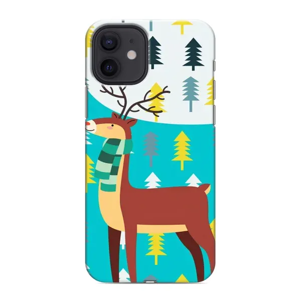 Чехол с рисунком «Олень с шарфом» для iPhone 12 mini