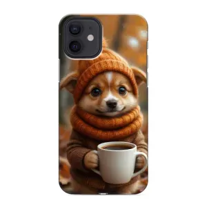 Печатный чехол «Зверята с кофе» для iPhone 12 mini (Собачка с кофе)