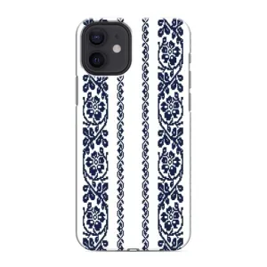 Силиконовый Чехол на iPhone 12 mini с картинкой Вышиванки (Синяя вышиванка)