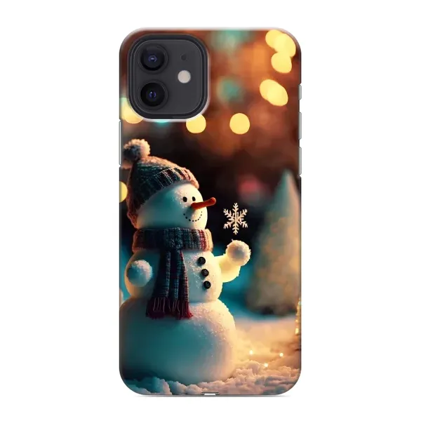 Чехол с рисунком «Снеговик праздничный» для iPhone 12 mini Чехол с рисунком «Снеговик праздничный» для iPhone 12 mini