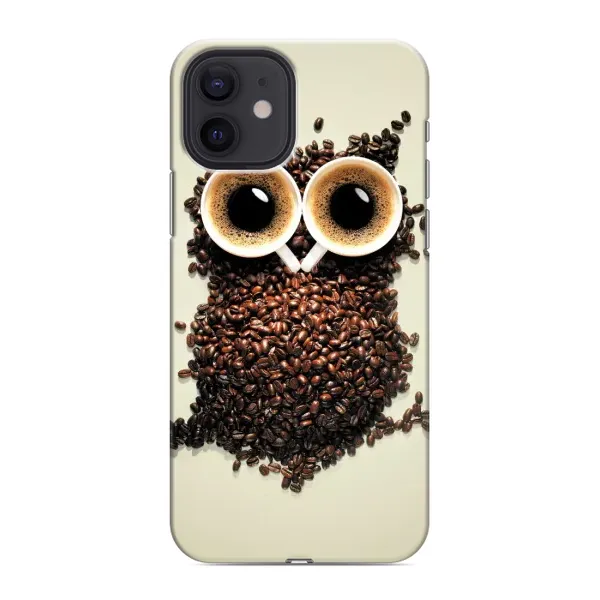 Чехол с рисунком «Сова с зерен кофе» для iPhone 12 mini Чехол с рисунком «Сова с зерен кофе» для iPhone 12 mini