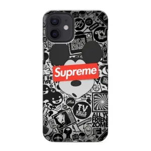 Чохол з Брендами одягу на Айфон 12 Міні (Supreme Маус)