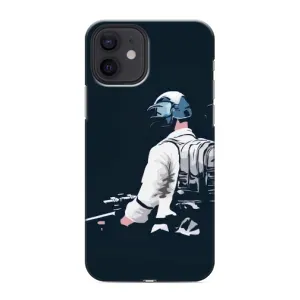 Силиконовый чехол с картинкой "Герой Pubg" на iPhone 12 mini (В экиперовке)