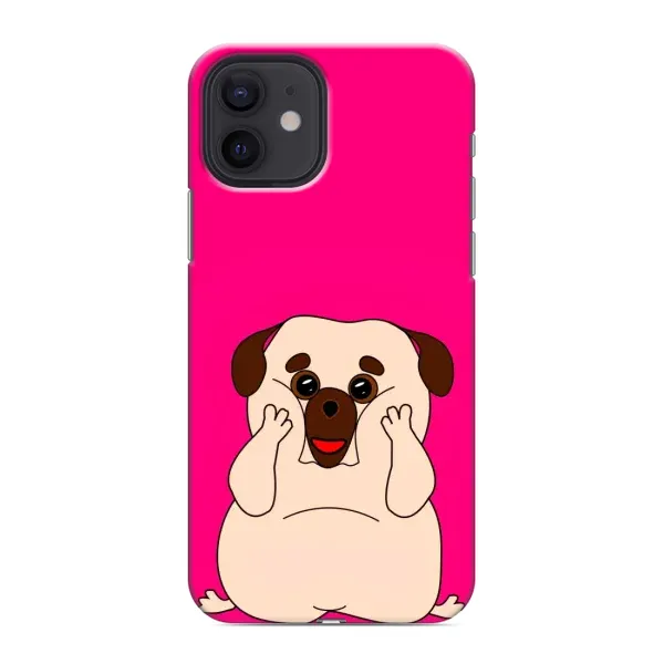 Чехол с рисунком «Веселый Мопсик» для iPhone 12 mini Чехол с рисунком «Веселый Мопсик» для iPhone 12 mini