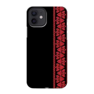 Силиконовый Чехол на iPhone 12 mini с картинкой Вышиванки (Вышиванка на черном)