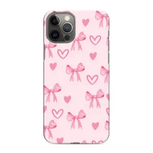 Чехол банты для iPhone 12 Pro Max (Бантики и сердечки)