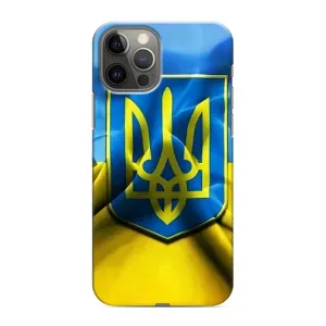 Чехол с картинкой (Патриотический ГЕРБ) на iPhone 12 Pro Max (Герб и Флаг Украины)