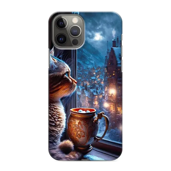 Чехол с рисунком «Кот новогодний» для iPhone 12 Pro Max Чехол с рисунком «Кот новогодний» для iPhone 12 Pro Max