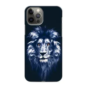 Чехол с картинкой на iPhone 12 Pro Max (Лев - синий)