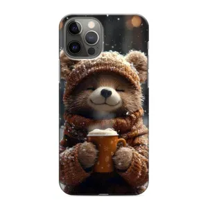 Печатный чехол «Зверята с кофе» для iPhone 12 Pro Max (Медвежонок с кофе)