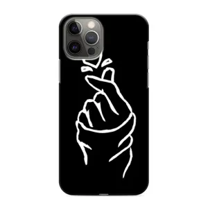 Чехлы (Знак сердечка) на iPhone 12 Pro Max (Сердце на черном)