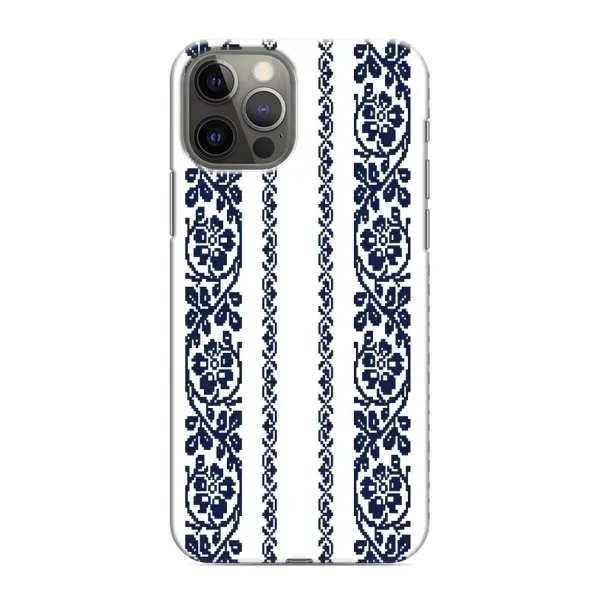 Чехол с рисунком «Синяя вышиванка» для iPhone 12 Pro Max Чехол с рисунком «Синяя вышиванка» для iPhone 12 Pro Max