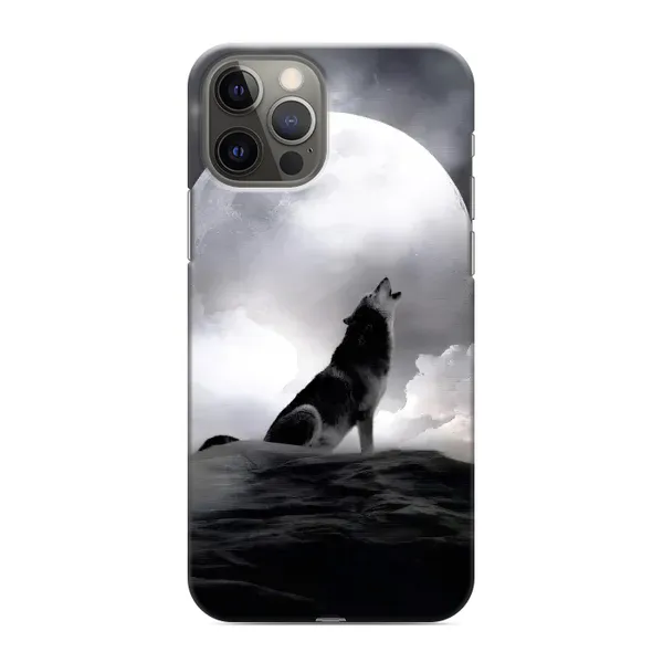 Чохол з малюнком «Вовк і місяць» для iPhone 12 Pro Max Чохол з малюнком «Вовк і місяць» для iPhone 12 Pro Max