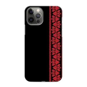 Силіконовый Чохол на iPhone 12 Pro Max з картинкой Вишиванки (Вишиванка на чорному)