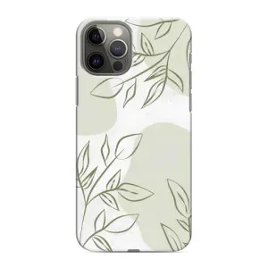 Чехол цветочный дизайн для iPhone 12 Pro Max (Зелёный дизайн)