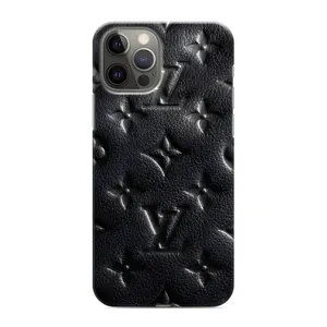 Текстурний Чохол Louis Vuitton для Айфон 12 Про (Чорний ЛВ)
