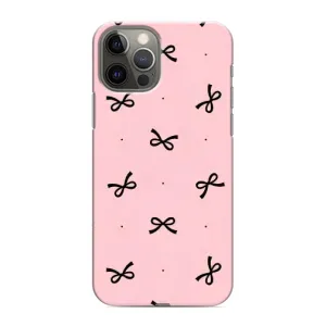 Чехол банты для iPhone 12 Pro (Черные бантики)