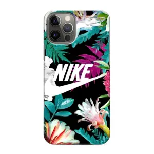 Силіконовый Чохол на iPhone 12 Pro з картинкою НАЙК (Квітковий Nike)
