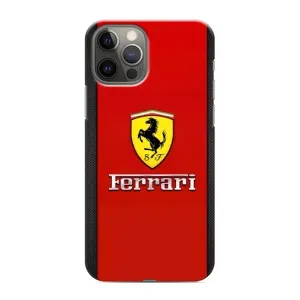 Силиконовый бампер с картинкой машины на iPhone 12 Pro (Ferrari Logo)