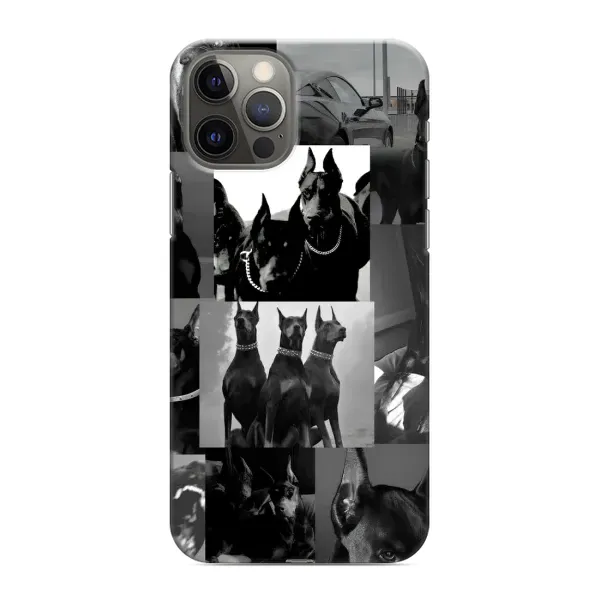 Чохол з малюнком «Колаж Доберман» для iPhone 12 Pro Чохол з малюнком «Колаж Доберман» для iPhone 12 Pro