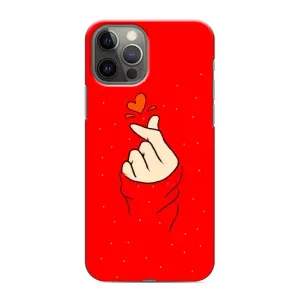 Чехлы (Знак сердечка) на iPhone 12 Pro (Сердце на красном)
