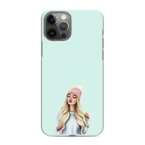 Силиконовый Чехол на iPhone 12 Pro с картинкой Стильных Девушек (В шапке)