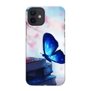 Силиконовый бампер с картинкой животных для iPhone 12 (Бабочка синяя)