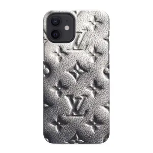 Текстурный Чехол Louis Vuitton для Айфон 12 (Бежевый ЛВ)