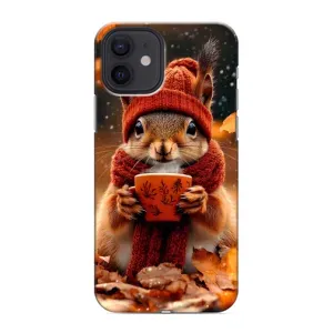 Печатный чехол «Зверята с кофе» для iPhone 12 (Белка с кофе)