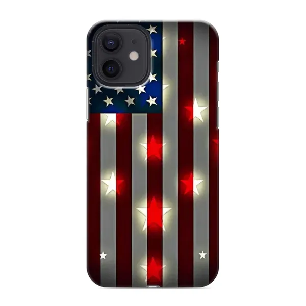 Чехол с рисунком «Флаг США 2» для iPhone 12 Чехол с рисунком «Флаг США 2» для iPhone 12