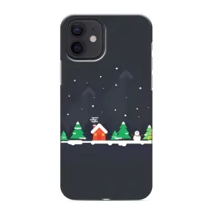 Силиконовый бампер на рождество для iPhone 12 (Город зимний)