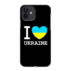 Чехол с Украинской символикой на Айфон 12 (I Love Ukraine)