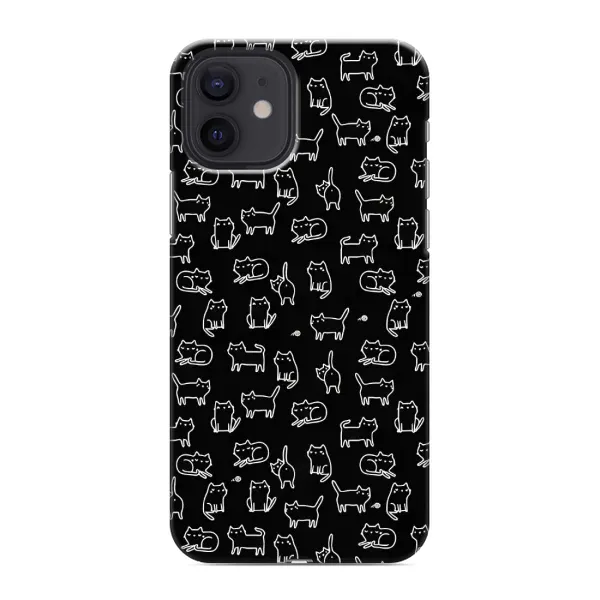 Чохол з малюнком «Котики на чорному» для iPhone 12 Чохол з малюнком «Котики на чорному» для iPhone 12