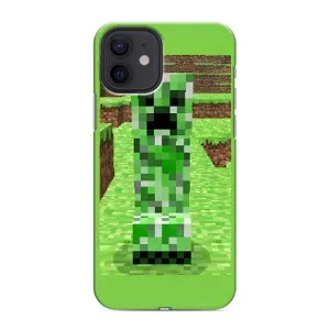 Чехлы для iPhone 12 (Персонажи Майн Крафт) (Крипер 2)